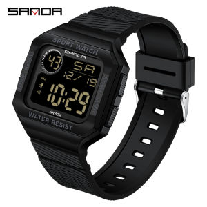 SANDA Mens Fashion Military Sports Watch LED Digital Waterproof Luminous Alarm Clock Complete Calendar Men Watches