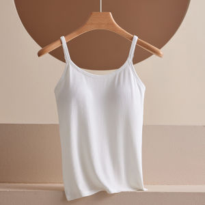 Modal Camisole Women Singlet Inner Tank Top Sleeveless Undershirt with Padded