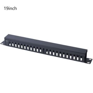 19 Inci Wire Management 1U Metal Jalur Kabel Rak Server Untuk Rack Server Cable Manager