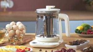 1.8L Electric Kettle Office Glass Flower Teapot Temperature Control Health Kettle 24h Appointment Stew Boil Kettle Multifunction