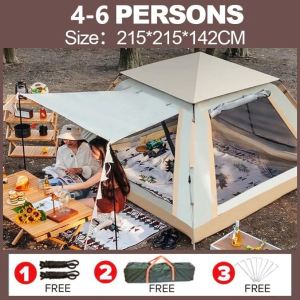 Automatic double-layer waterproof rainproof tent family tent camping tent Foldable picnic beach tent