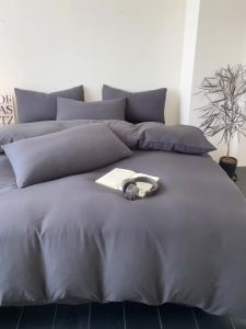 Monet A Maternity-Style Solid Color Double Layer Gauze Four-Piece Set Ultra Soft Bed Sheet Duvet Cover Student Dormitory Three-Piece Set Bed Skirt 4LZD