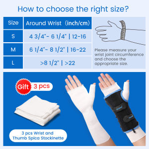 VELPEAU Quick Wrap Wrist Brace for Carpal Tunnel Relief Night Sleep Support Immobilizer with Cushioned & Metal Splint for Arthritis Sprain