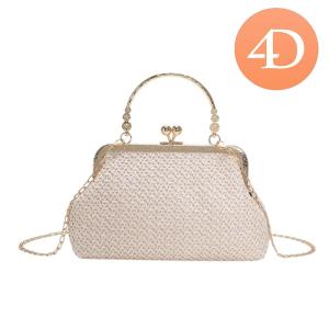 Elegant Ladies Clutch Bag with Chain Strap for Formal Events Small Evening Purse with Weaving Design for Weddings