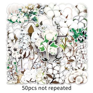 50pcs Trắng Phong Cách Ins Bông miếng dán chống thấm trang trí máy tính xách tay điện thoại di động hành lý phim hoạt hình Miếng dán hình hoa thực vật
