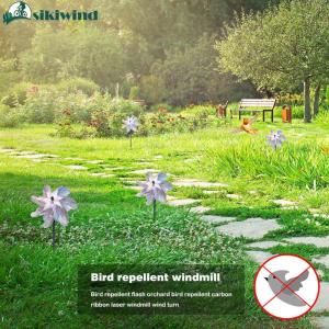 Bird Repellent Windmill Reflective Sparkly Leaves Bird Repeller Windmill Art Crafts Eco-friendly Non-toxic Lawn Yard Decoration