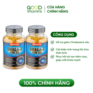 Combo 2 hộp Viên uống dầu cá Omega 3 Fish Oil 1000mg Pharmekal 100 viên