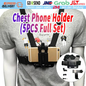 5pcs Chest Strap Tali Dada Handphone & Mount Kamera Body Belt Holder HP Clip Clamp Smartphone HP Kamera Camera GoPro SJCAM Xiaomi Universal Adjustable untuk Merekam Video YOUTUBE Vlog