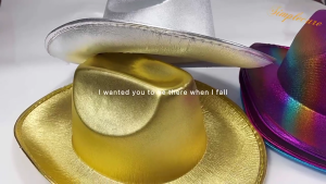 Cowgirl Hat Ultra-flashing Cowboy Hat Aurora Neon for Music Festivals Sparkly Aurora Cowboy Hat All-match