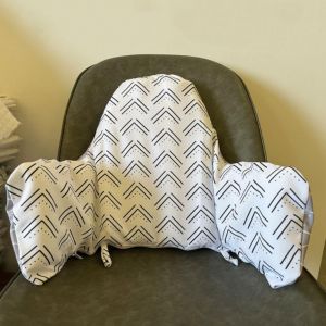 LIAND ผ้าสีพื้น หมอนรองเก้าอี้สูงสำหรับเด็ก แบบพับได้ ปั๊มลมในตัว ปลอกหมอนเก้าอี้รับประทานอาหาร แบบอินสตาแกรม ฝึกนั่ง หมอนเป่าลมสำหรับเด็กนั่ง ที่นั่งเก้าอี้