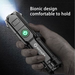 Mitch168 Senda Tactical Flashlight Zoomable Rechargeable Outdoor Waterproof Camping Hiking Travel Flashlight