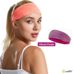 ezyGOFit Sports Headband for Women Men Adults - Elastic Non Slip Wicking Head Band for Exercise Cycling Shower Face Wash