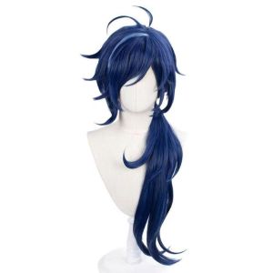 Genshin Impact Cosplay Kaeya Wig biru Mélange Kaeya Wig Long Short Wig