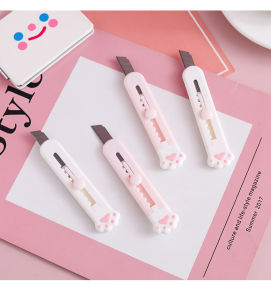 SHUNAICHI Cute Cartoon Cat Claw Mini Portable Retractable Paper Cutter Express Unboxer Paper Box Parcel Opener Utility Knife Accessories