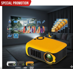 [SG Stock] A2000 Mini Projector Portable Home Theater | Support 1080P Full HD Video Beamer | Power Bank Support for Camping Outdoor