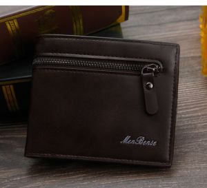 Menbense 8002-1C Dompet Uang Lipat Tebal Pria Wanita Dengan Tempat Koin Bahan Sintetis Lembut Kilat