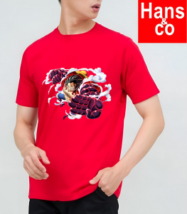 Kaos Pria 3 Dimensi Motif Animasi Luffi Gear 4 Tapak TanganTshirt Oblong Katun 24s H0135 By Hans & co