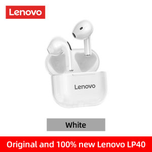 Lenovo LP40 TWS BT 5.1 ชุดหูฟังบลูทู ธ แบรนด์มินิเอียร์บัดไร้สายเกมกีฬาไมโครพรมหูฟังวิดีโอเพลงสนับสนุน IOS สากลหุ่นยนต์