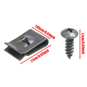 Metal U-Type Clips Anti-Rust Self Tapping Screw Fasteners for Automotive and Motorcycle Use