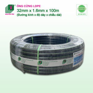 (BH 5 năm) Cuộn 100m ống dây tưới LDPE Nguyễn Tân 32mm - dày 1.6mm | Ống chuyên dụng cho hệ thống tưới tự động