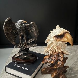 MICANGP Resin Simulation Animal Statue Vivid Retro Tiger Lion Head Ornament  Decoration Luxury Miniatures Figurine Sculpture Cabinet