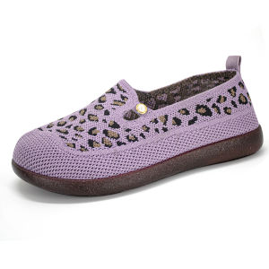 RUIMO Sepatu Slip ON Jelly Wanita Gaya Trendy Motif Leopard  W-2 Super Anti Slip