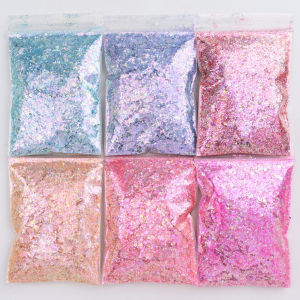50G/Lots Mermaid Glitter For Nail ArtMix-Chunky Glitter PowderHolographic -Cosmetic Fine Glitters& h260819