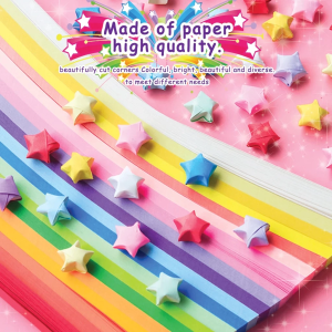 ( 540 lembar ) Kertas Origami Bintang / 18 Warna / Craft Crafting Stuff DIY / Gradient Color