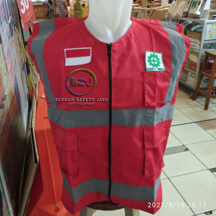 Rompi Safety Tambang Murah / Rompi Safety Proyek Berlogo K3 Dan Bendera ...