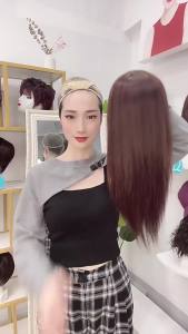 100% Human Hair Full Wig Female Short Straight Hair For Female Wig Real Hair Natural Realistic Hair Full Headgear For Woman Gift For Mom