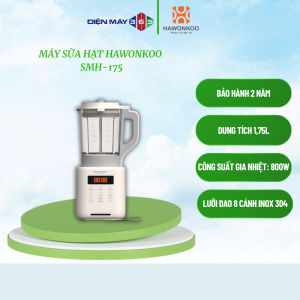Hawonkoo SMH-175 Máy Làm Sữa Hạt – 1.2L – Nấu 1000W – Xay 400W – Lưỡi Dao 8 Cánh 4D – Smart Cap Chống Tràn – Khóa An Toàn – Tự Ngắt Khi Quá Nhiệt – Xay Nhuyễn Mịn – Đa Năng – Chính Hãng