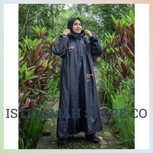 Jas Hujan Gamis Muslimah Ponco Syari Zipper & Non Zipper Dewasa Bahan Kuat Dan Tebal PVC 0.18  Terdapat HoodieTersedia Warna Yang Lucu Dan Elegan Tahan Air Tahan Angin Warnanya Soft Model yang Kekinian Muat Tas 30 Liter