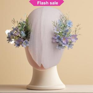 SHENHAO2🎀 Thời trang hoa trắng lá hairgrips cho phụ nữ cô dâu cưới phụ kiện tóc handmade Mũ sắt