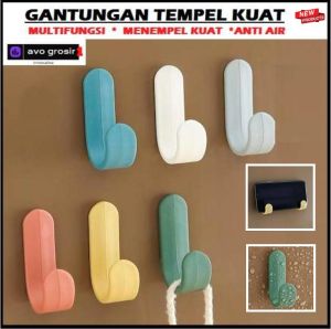 gantungan tempel multifungsi hook bentuk kail J praktis
