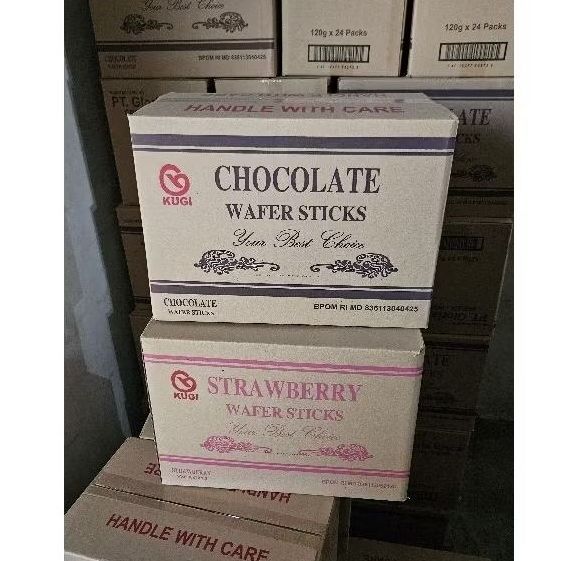 CTN 24*100GR - WAFER KUGI WAFER STICK RASA COKLAT - STROBERI - VANILA - CAPPUCINO ISI 24 PCS / CAMILAN BINGKISAN HAJATAN