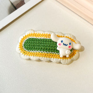 Cute Japanese Style Knitted Hair Clips for Kids Cartoon Character Design