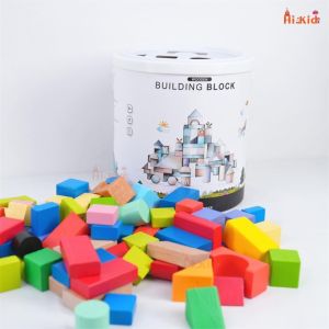 [SG Seller]100Pcs Beech Wood Blocks Montessori Educational Toy Color Sorting Solid Wood Eco Friendly For Kids