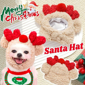 Pet Santa Hat Christmas Cat Dog Warm Plush Cap Xmas Party Decor Funny Cute Pet Cosplay Accessories