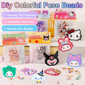 DIY Colorful Fuse Beads Kit Creative Rainbow Melting Beads Handmade Craft Pixel Art Beads Kids Educational Toy