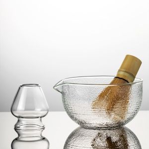 GOLDVAULT กระจกสำหรับผู้หญิง ชามมัทฉะ พร้อมรางเท มีเท็กซ์เจอร์ ชุดทำมัทฉะ  ใช้ซ้ำได้ ชามชาชา คนรักชา