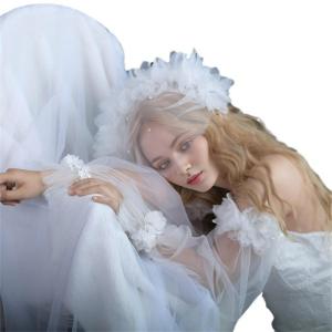 Hoa Mạng Che Mặt cô dâu đính bờm tóc cưới tóc che Mạng Che Mặt đám cưới trắng Khăn trùm đầu đơn giản Mạng Che Mặt ngắn