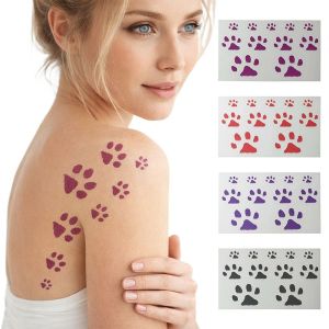 OURTOUR Thermal Color Changing Cat Paw Temporary Tattoos Waterproof INS Style Temperature Sensitive Stickers Cute Body Art Decals Gifts