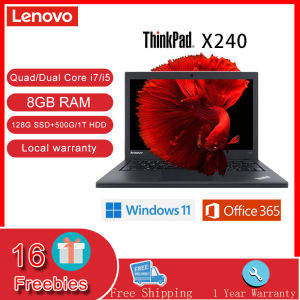 [Brand New]Lenovo ThinkPad X240 Laptop Intel Quad/Dual-Core i7/i5 8GB RAM 128G SSD+500GB/1T HDD ROM Built-in WEBCAM/Camera Online class/learning Wifi Bluetooth Ms office 365 Windows11 Pro Portable Business Notebook Computer Ultra-thin 12.5 inch  Screen