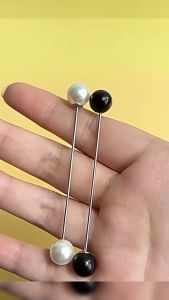 Amoki Pearl Brooch Tightening Waistband Pin Opening Bottom Metal Pearl Cute Waist Buckle