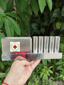 Khay Tắt Ngải Cứu Inox Có Gạt Tàn - Dùng Cho 5 Điếu Ngải Đại - Thiết Bị Diện Chẩn - Massage - Trị Liệu