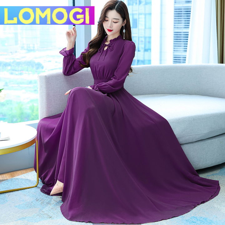 LOMOGI Women Wedding Slim Maxi Dress Annual Meeting Dinner Long Party ...