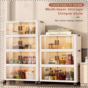 ตู้เก็บของ ลูกรอกสากลด้านล่าง กันกระแทก สะดวก เสื้อผ้า สุขภาพ พับได้ เรียบร้อย