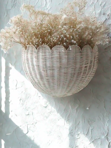 Handwoven vỏ sò giỏ tự nhiên treo bằng mây trang trí cho phòng ngủ và gắn tường phòng tắm lưu trữ giải pháp
