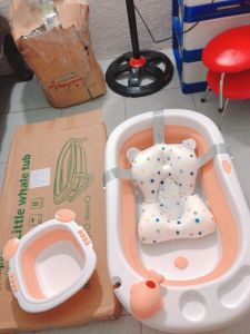 Chậu tắm gấp gọn Honper hình bò có cảm biến nhiệt phân phối chính hãng Mon Kids Store