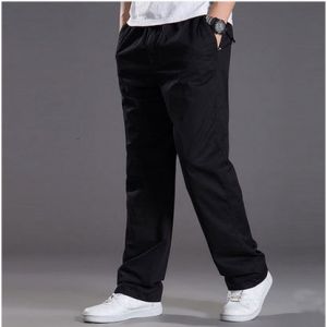 【Plus Size】Mens casual Cargo Cotton Pants Pocket loose Straight Elastic Work Trousers Joggers  Large Size 6XL